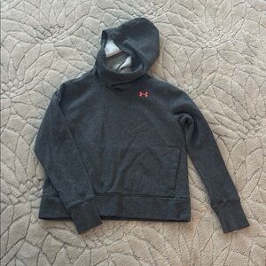 Under Armour Dark Gray Hoodie with Orange Logo